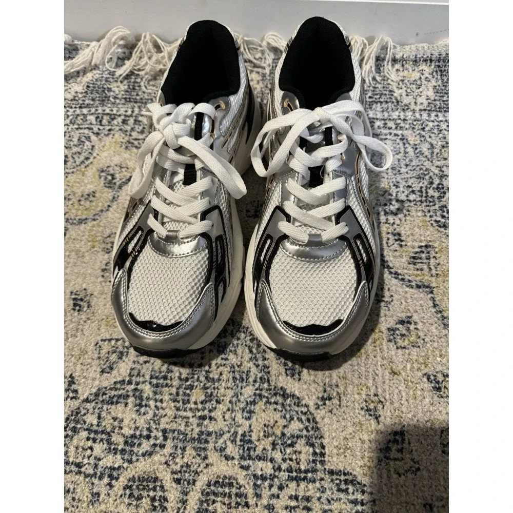 Dream Pairs Y2K Style Chunky Sneakers White Black Beige Silver 10 New